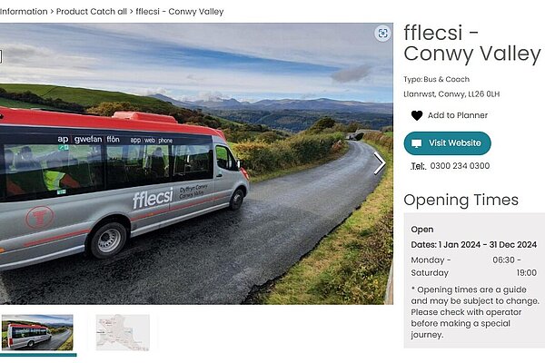 A Fflecis bus in the Conwy Valley